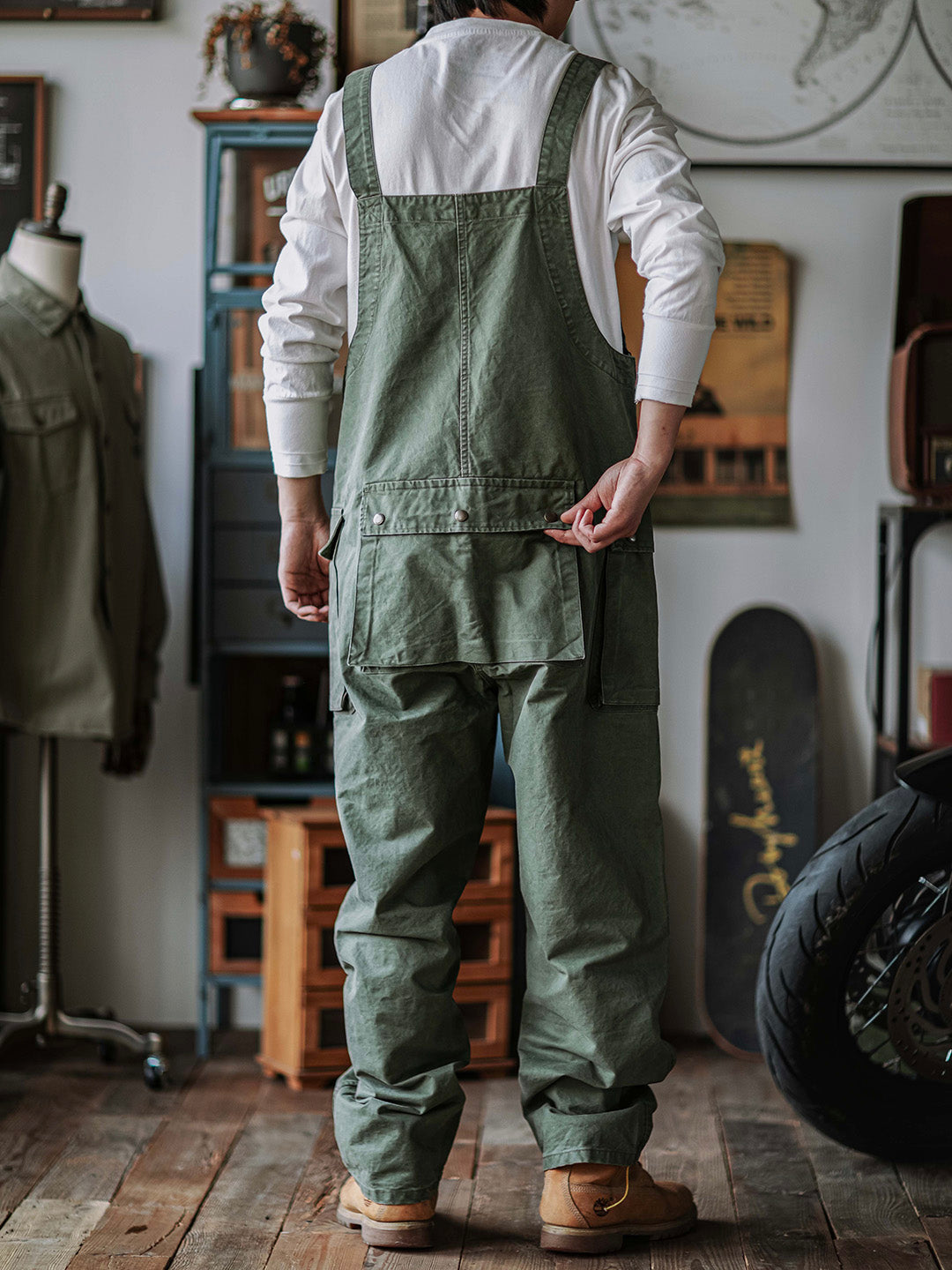 Men's Front Zipper Overalls