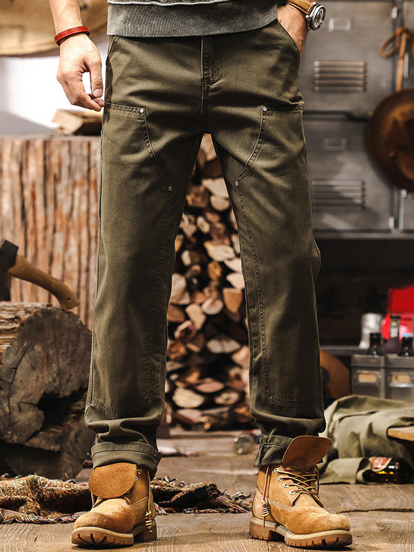 Pantaloni da lavoro robusti da uomo a gamba dritta