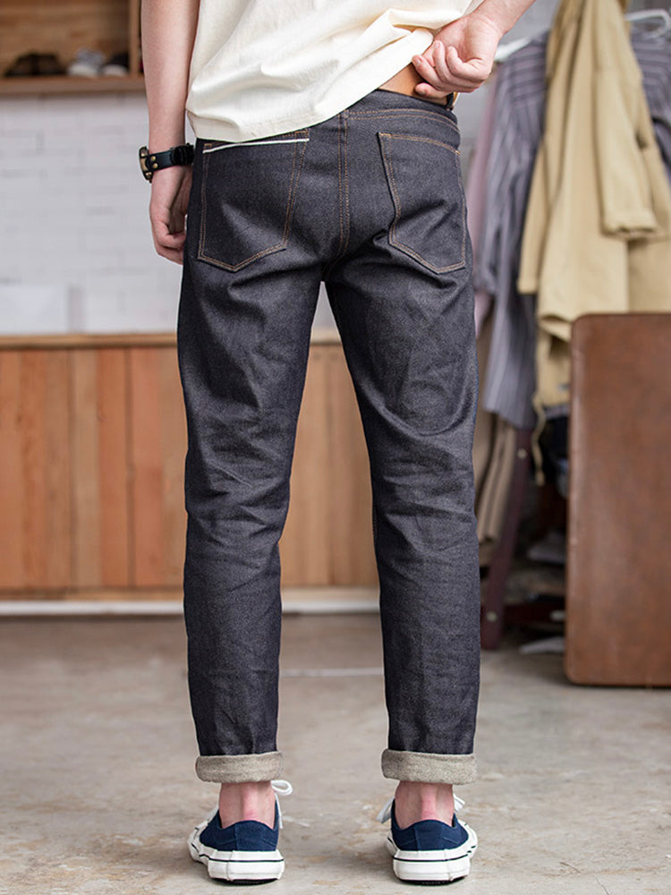Herren-Jeans im amerikanischen Retro-Stil aus Raw Denim