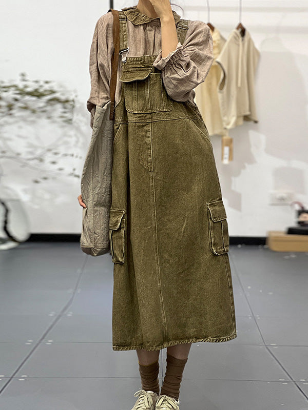 Latzkleid mit Cargotasche
