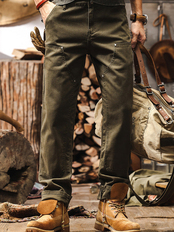 Pantaloni da lavoro robusti da uomo a gamba dritta