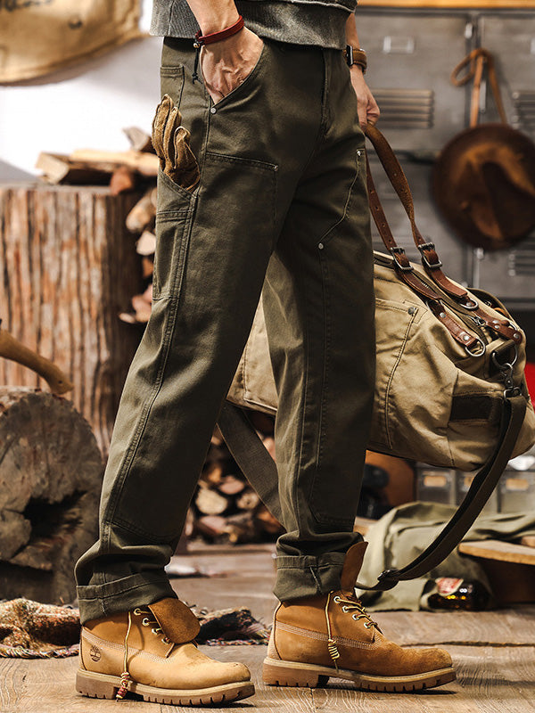 Pantaloni da lavoro robusti da uomo a gamba dritta