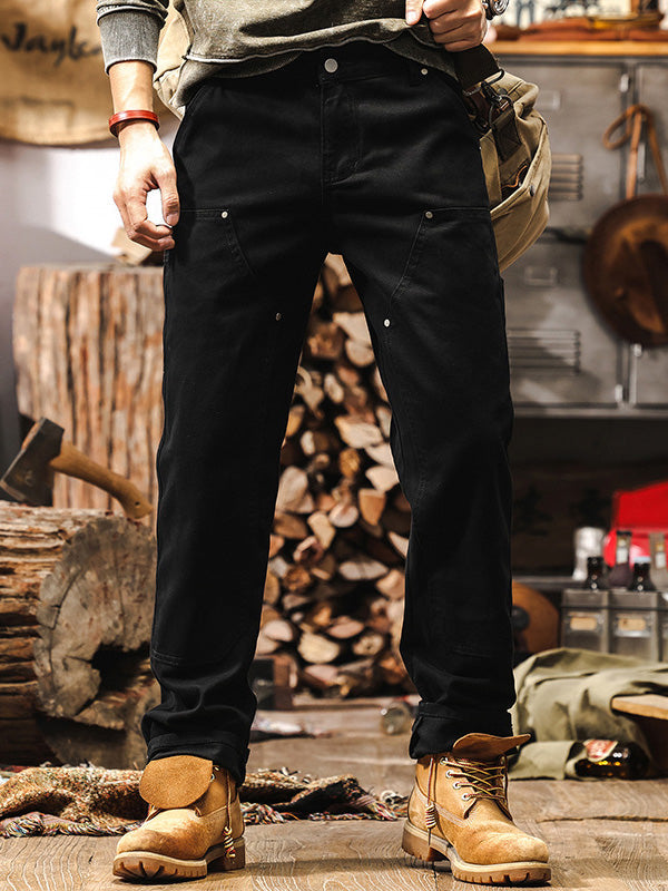 Pantaloni da lavoro robusti da uomo a gamba dritta