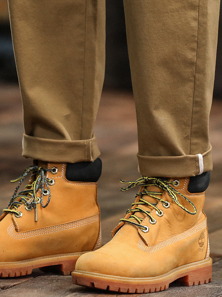 Men's Relaxed Fit Pleated Chino Pants with Belt
