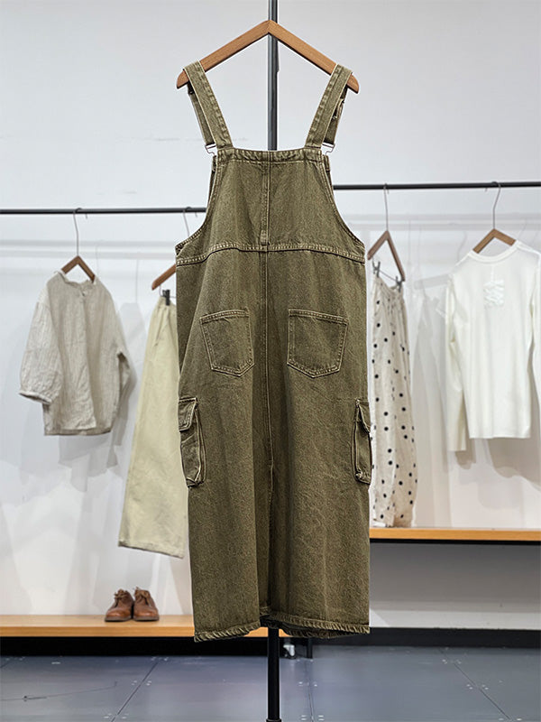 Latzkleid mit Cargotasche