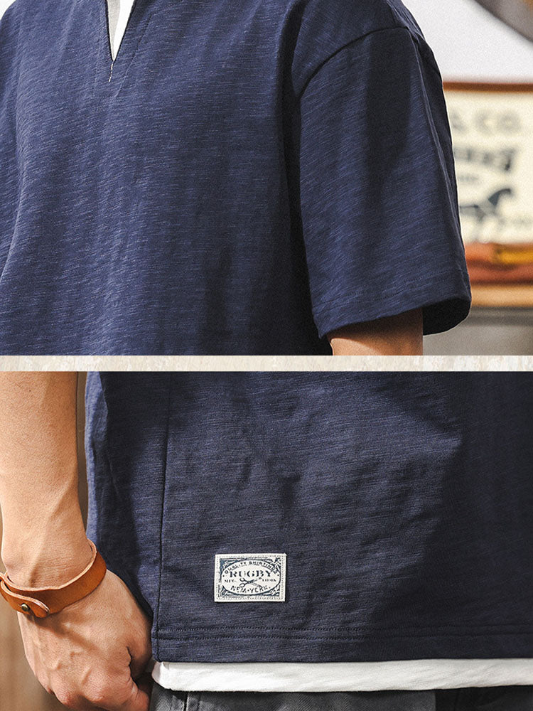 Herren Kurzarm‑T‑Shirt mit Fake‑Layer‑Effekt und V‑Ausschnitt
