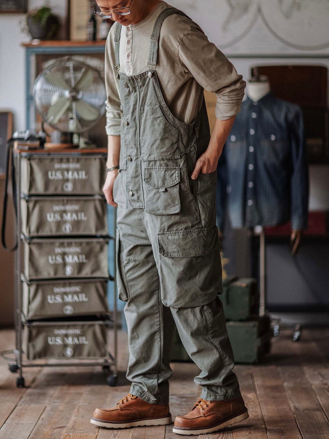 Cargo-Latzhose aus Canvas für Herren
