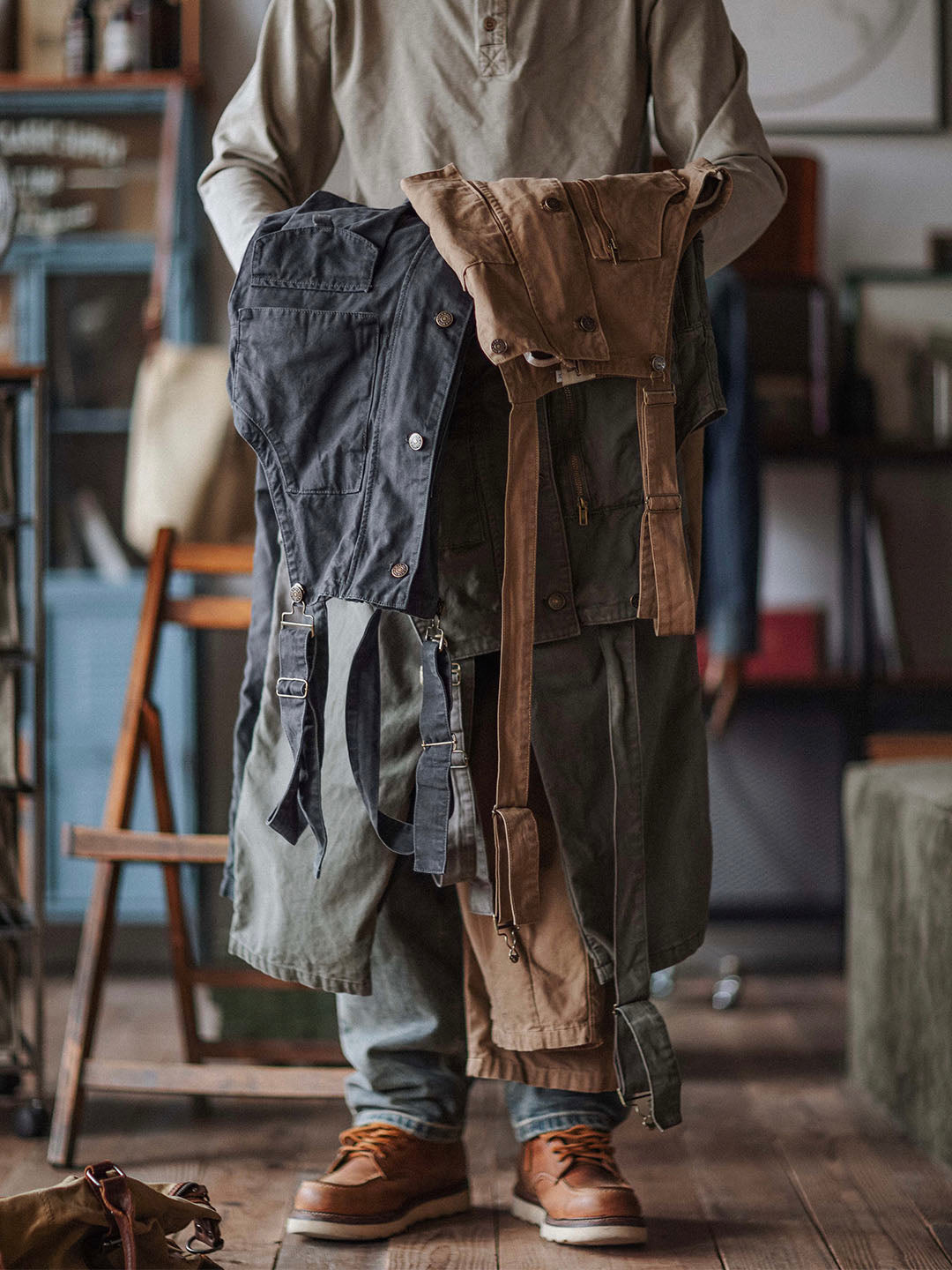 Cargo-Latzhose aus Canvas für Herren