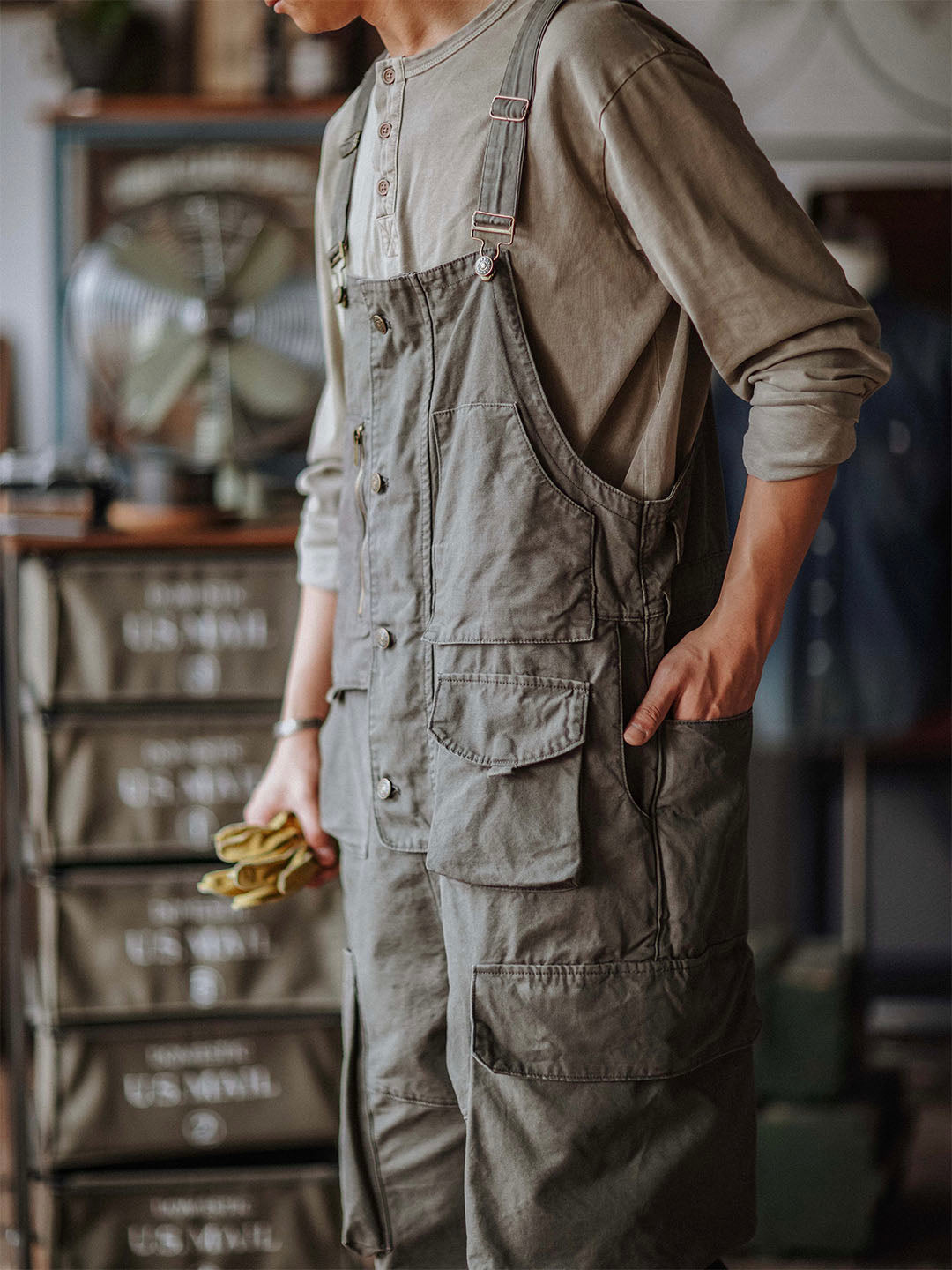 Cargo-Latzhose aus Canvas für Herren