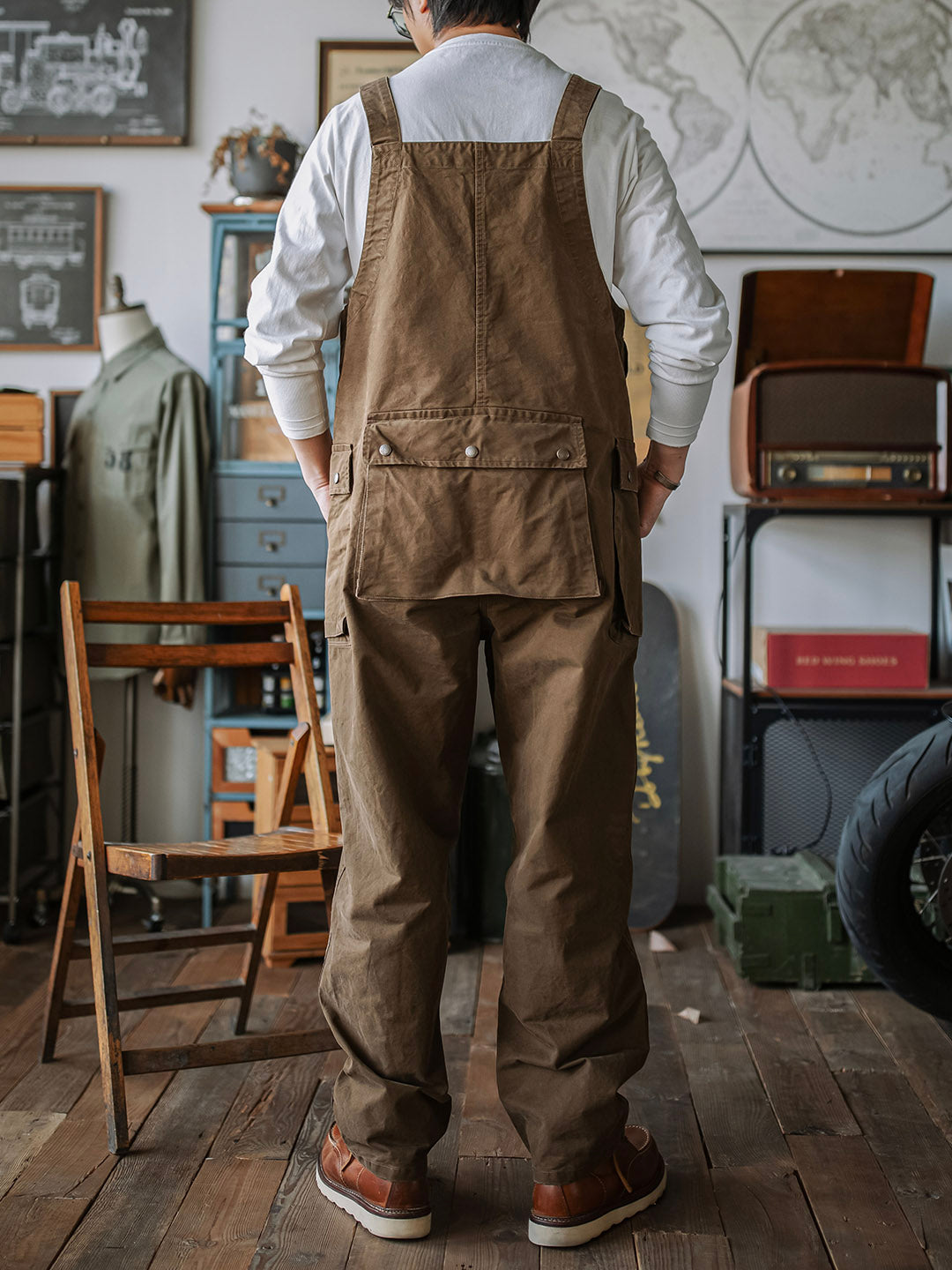 Men's Front Zipper Overalls