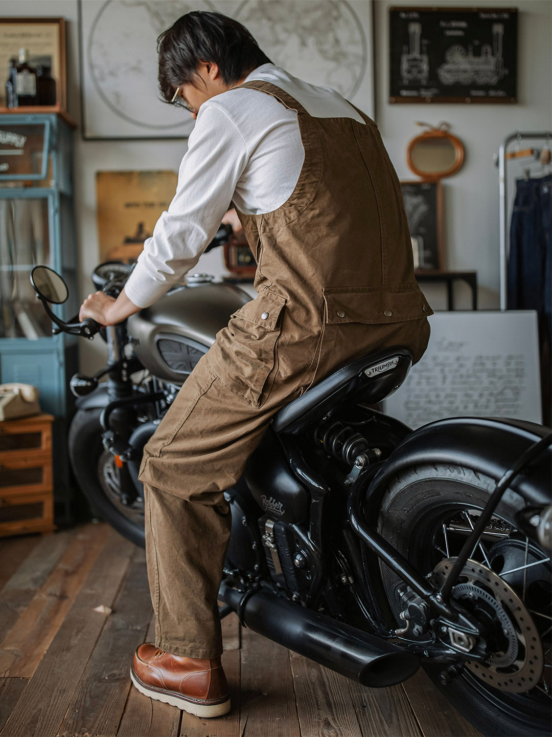 Men's Front Zipper Overalls