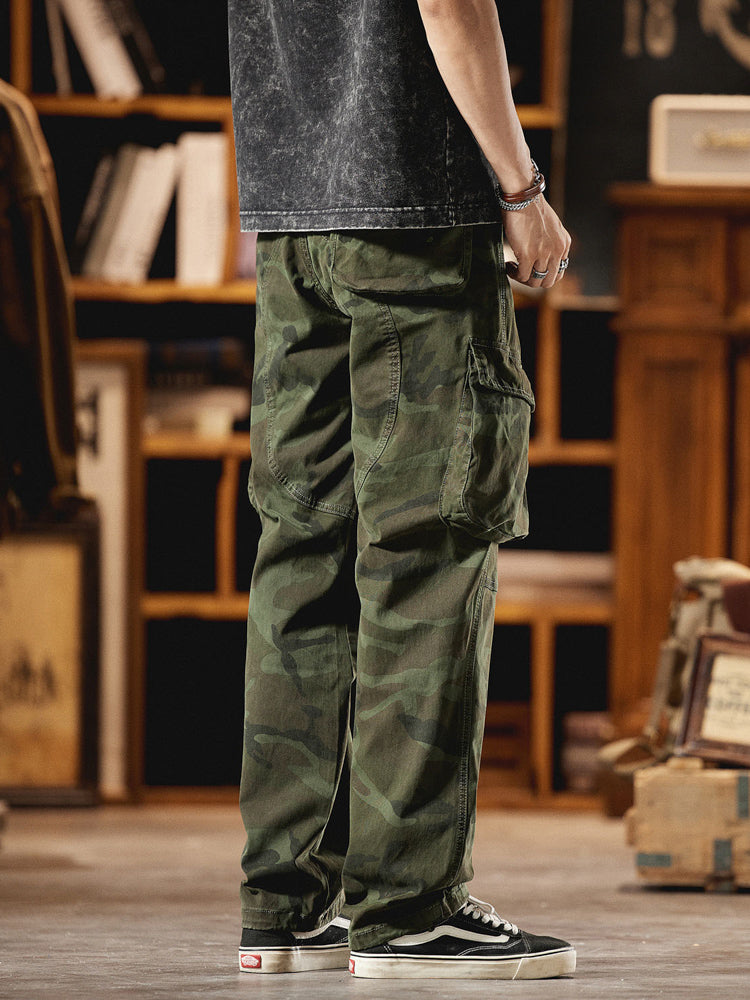 Pantalon cargo camouflage pour homme d'inspiration American Vintage