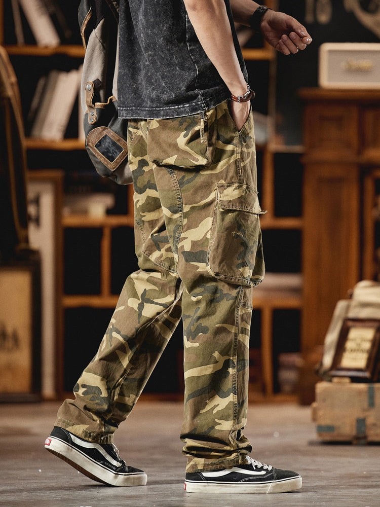 Pantalon cargo camouflage pour homme d'inspiration American Vintage