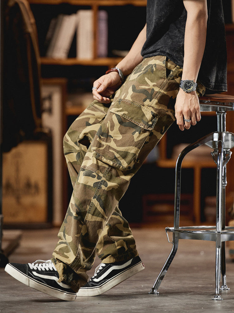 Pantalon cargo camouflage pour homme d'inspiration American Vintage