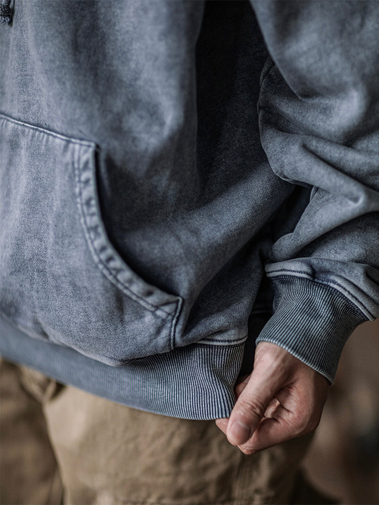Sweat à capuche surdimensionné délavé pour homme