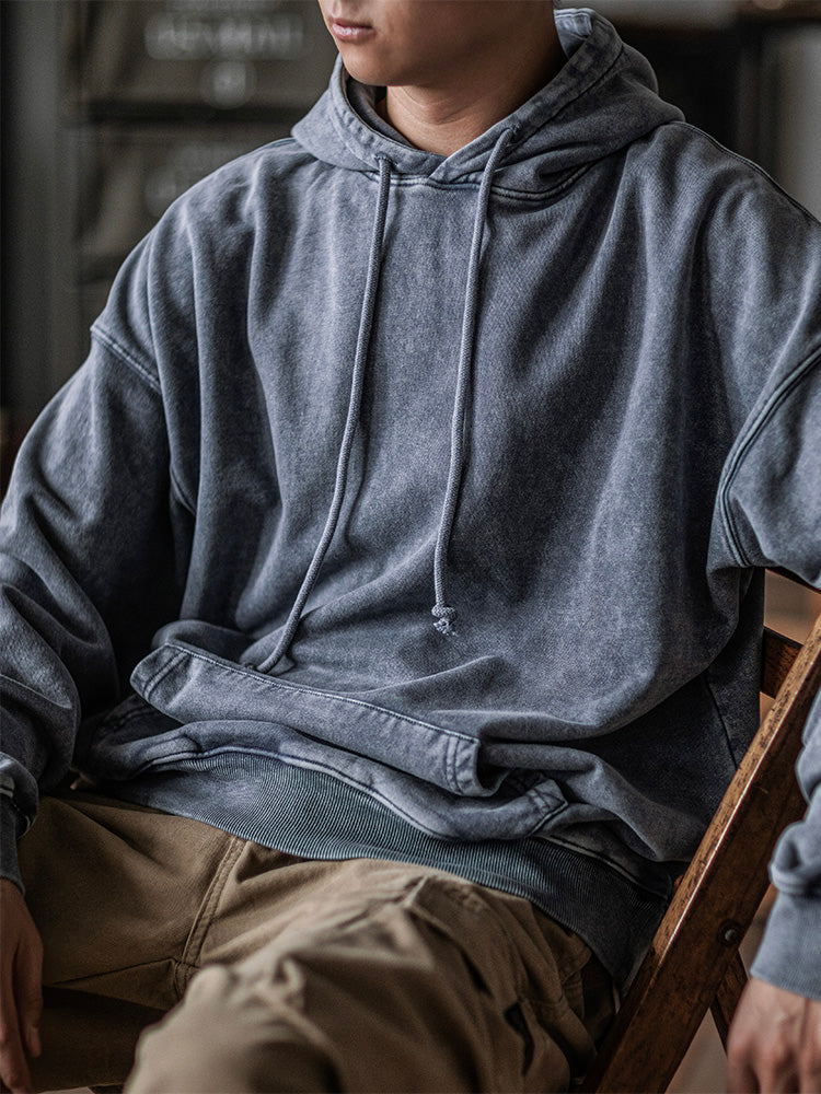 Sweat à capuche surdimensionné délavé pour homme