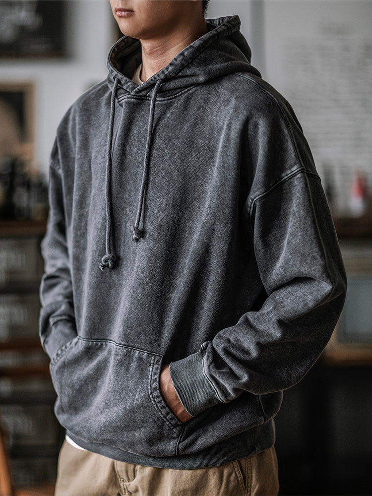 Sweat à capuche surdimensionné délavé pour homme