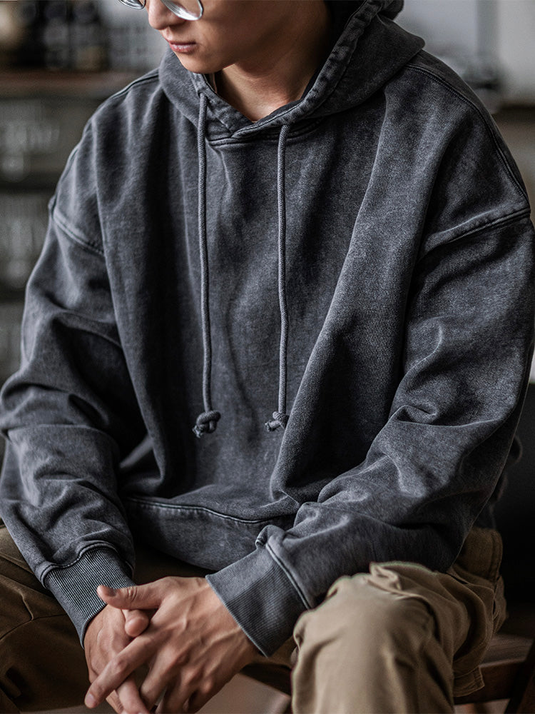 Sweat à capuche surdimensionné délavé pour homme