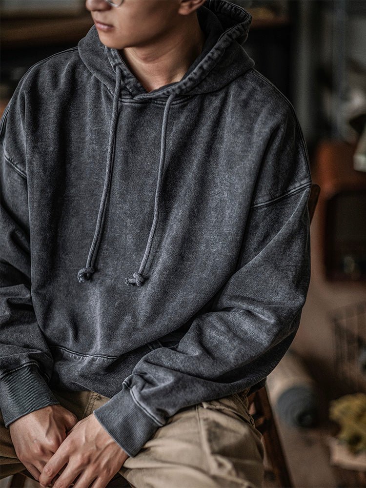 Sweat à capuche surdimensionné délavé pour homme