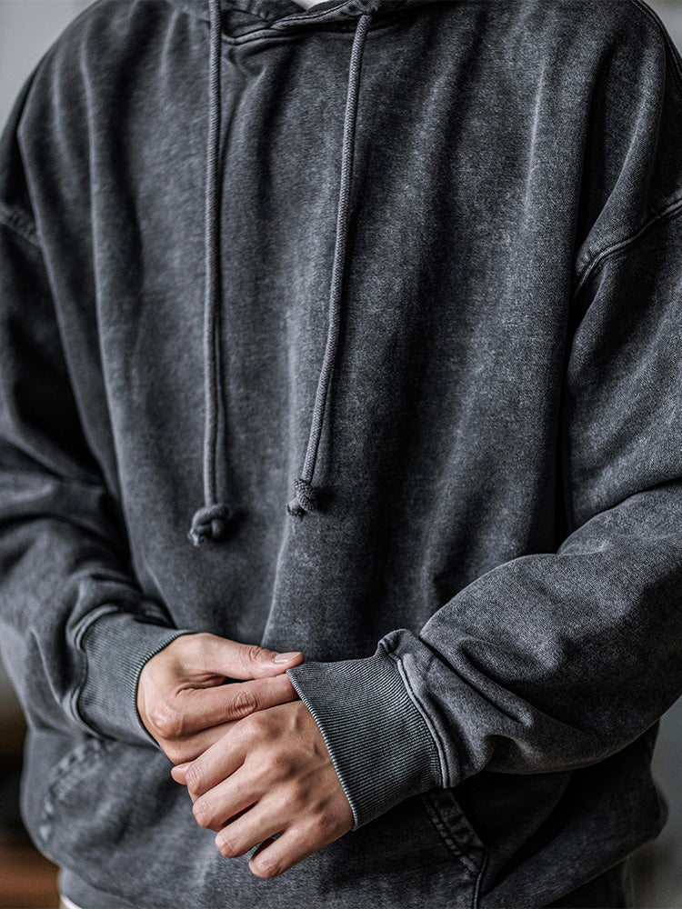 Sweat à capuche surdimensionné délavé pour homme