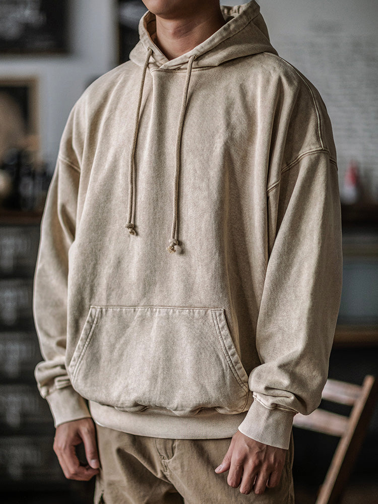 Sweat à capuche surdimensionné délavé pour homme
