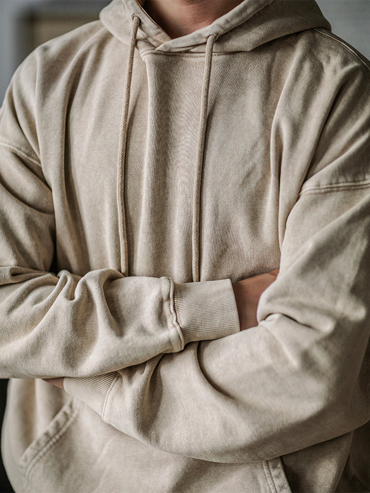 Sweat à capuche surdimensionné délavé pour homme