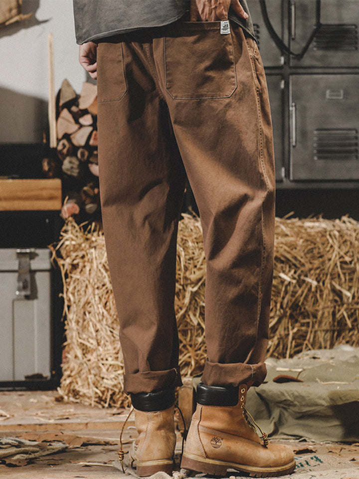Pantaloni casual da uomo in 98% cotone e 2% elastan con vita a coulisse