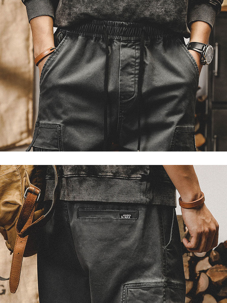 Pantalón cargo elástico de algodón para hombre