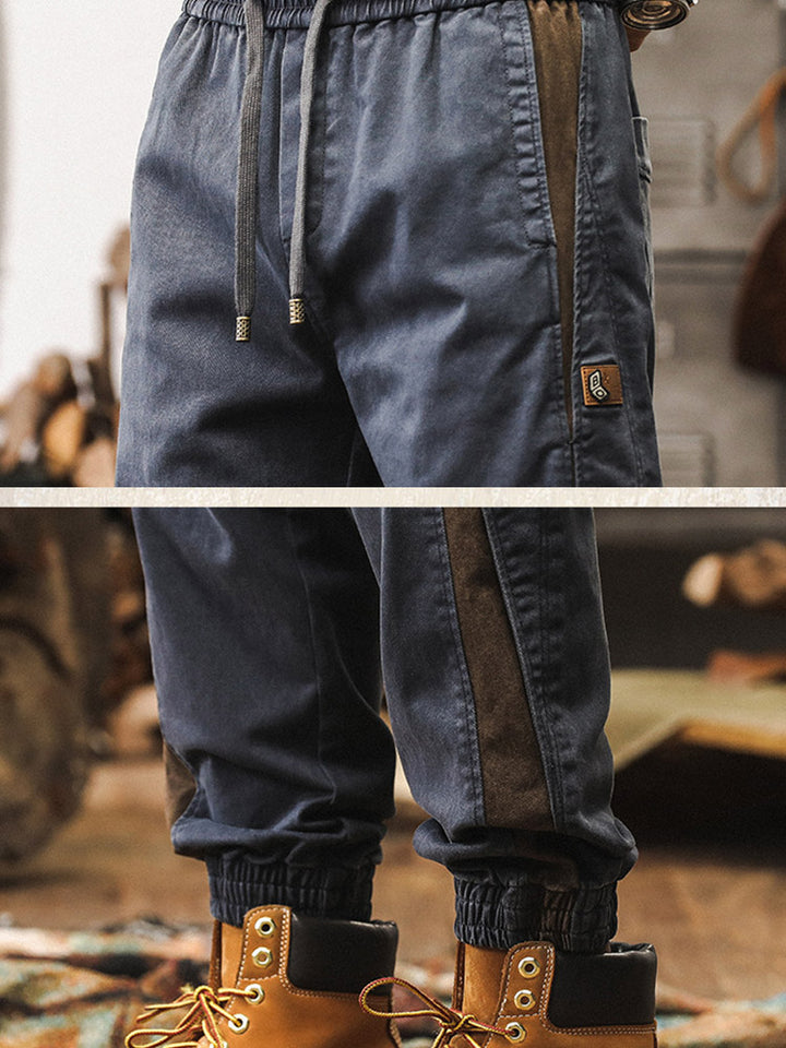 Herren-Jogginghose mit Seitenstreifen und Vintage-Waschung