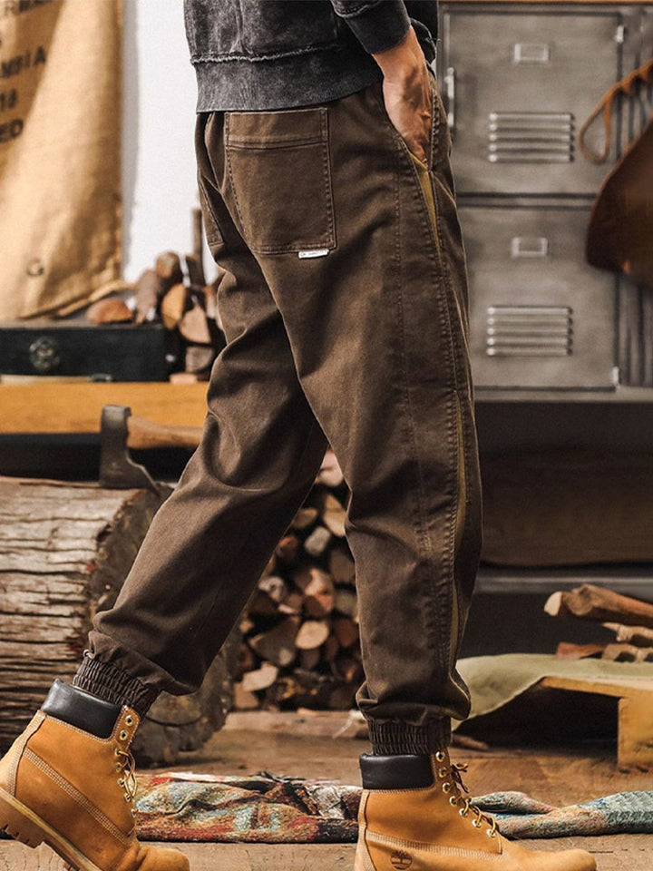 Herren-Jogginghose mit Seitenstreifen und Vintage-Waschung