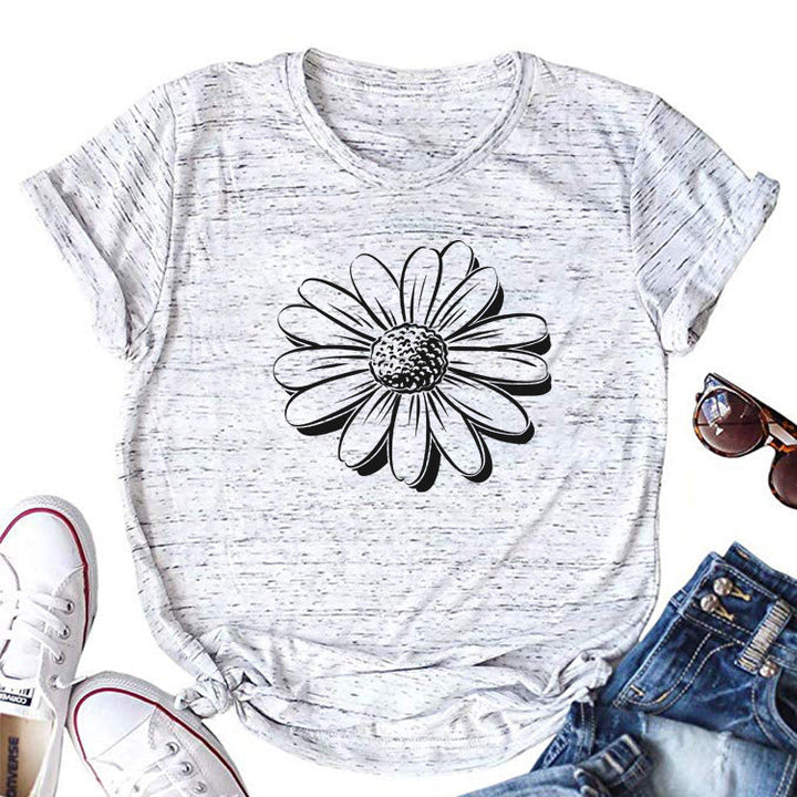 Camiseta de mujer con estampado de girasoles
