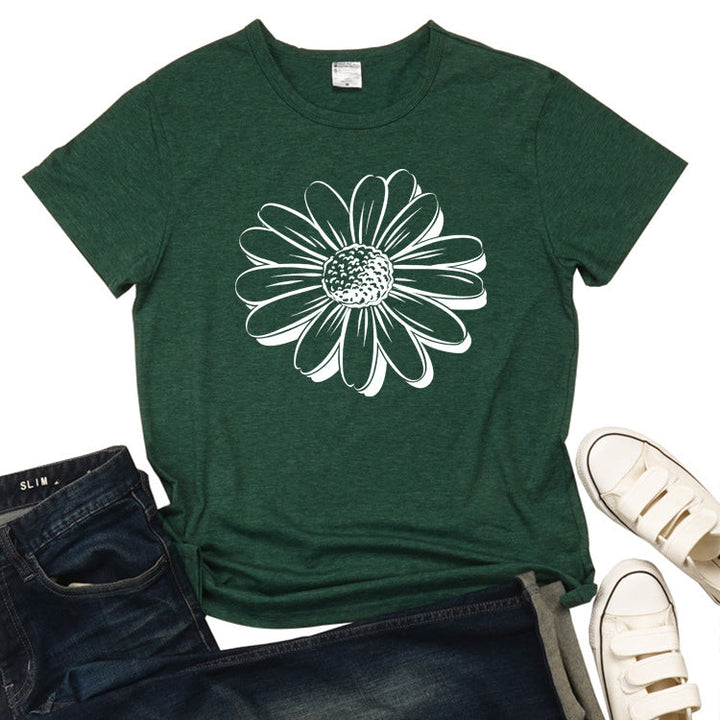 Camiseta de mujer con estampado de girasoles