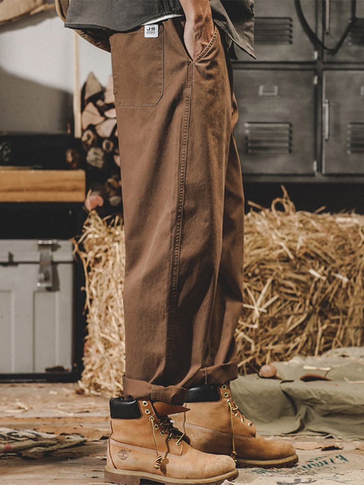 Pantaloni casual da uomo in 98% cotone e 2% elastan con vita a coulisse