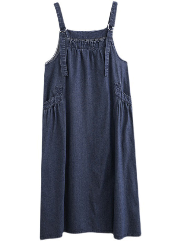 Vestido peto vaquero holgado para mujer