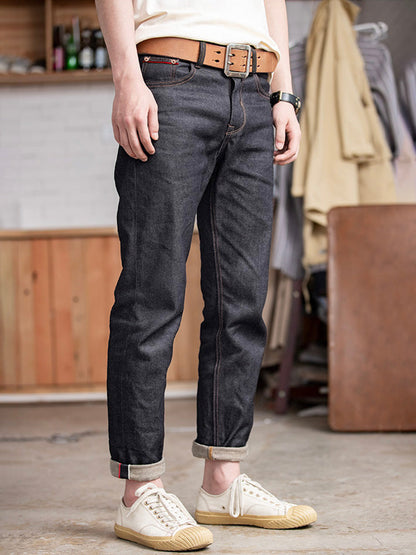 Herren-Jeans im amerikanischen Retro-Stil aus Raw Denim