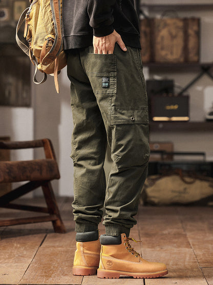 Men's Elastic Waist Tapered Jogger Cargo Trousers