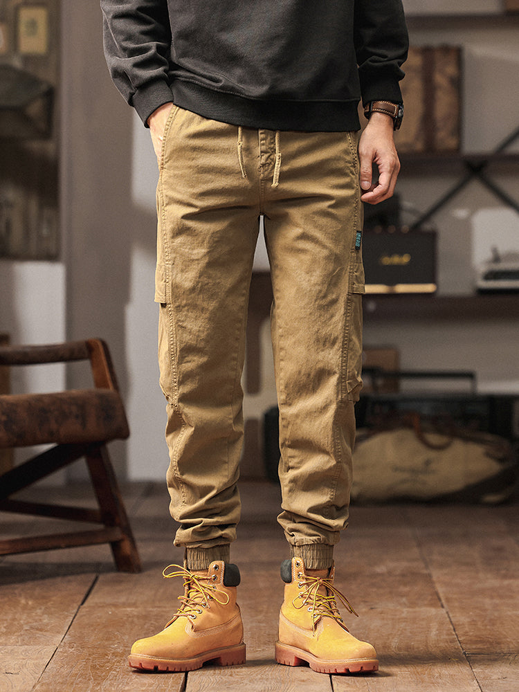Men's Elastic Waist Tapered Jogger Cargo Trousers