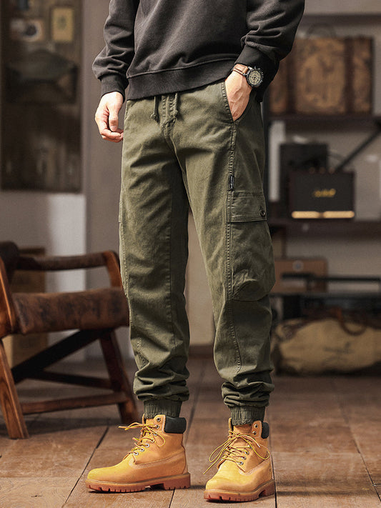 Men's Elastic Waist Tapered Jogger Cargo Trousers