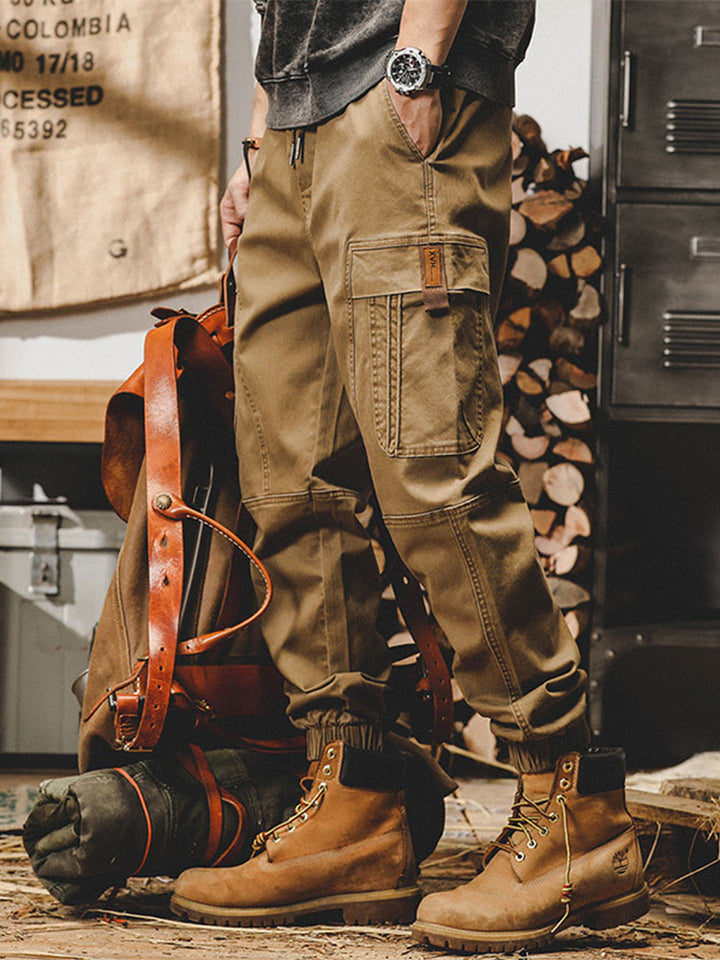 Pantalón cargo elástico de algodón para hombre