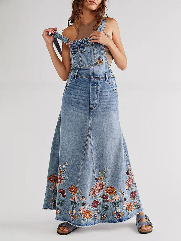 Vestido peto floral bordado