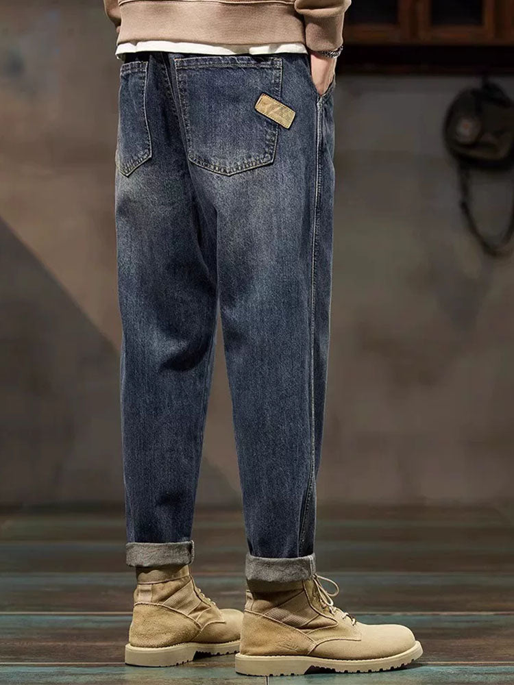 Jeans da uomo vintage a palloncino con vestibilità comoda