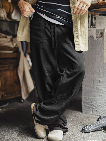 Herren‑Wide‑Leg‑Freizeithose aus Leichtem Mischgewebe Lässiger