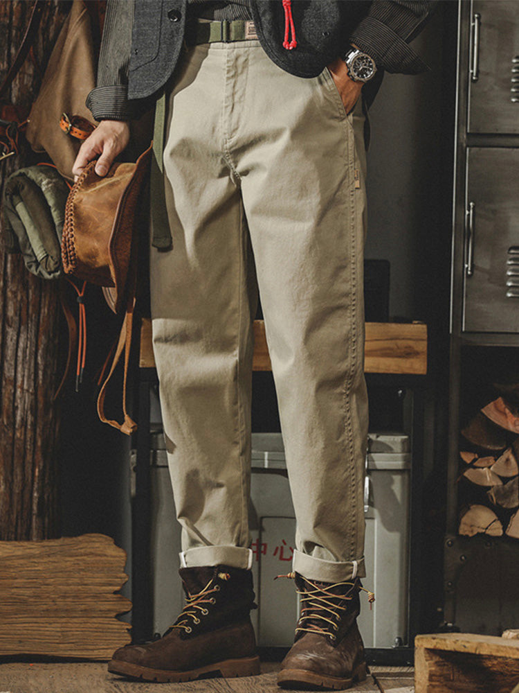 Vintage-inspirierte, gewaschene Chino-Hose für Herren mit schmal zulaufendem Bein
