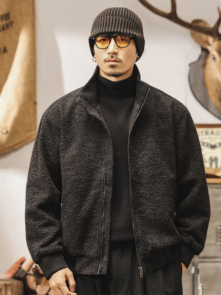 Herren Retro Bomberjacke mit Reißverschluss