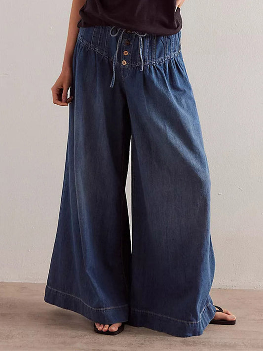 Damen Jeans mit weitem Bein und lockerer Passform