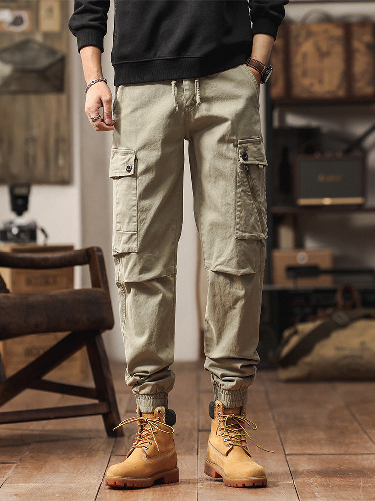 Men's Vintage-Inspired Multi‑Pocket Stretch Cargo Jogger Pants