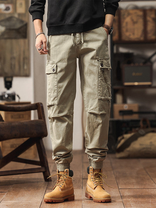 Men's Vintage-Inspired Multi‑Pocket Stretch Cargo Jogger Pants