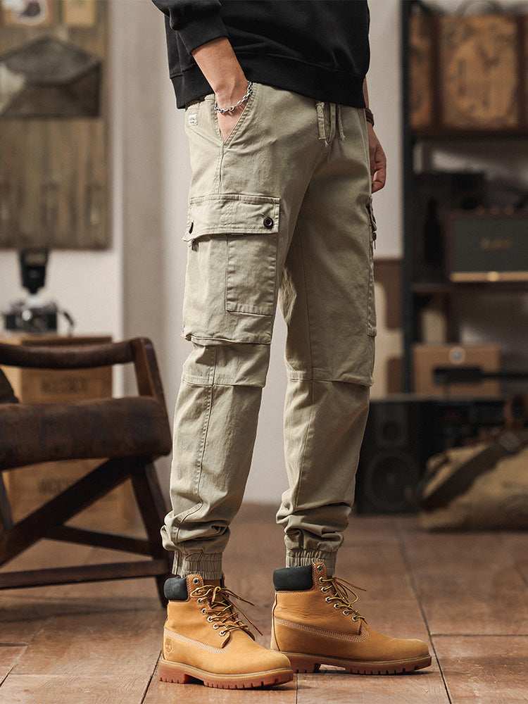 Men's Vintage-Inspired Multi‑Pocket Stretch Cargo Jogger Pants