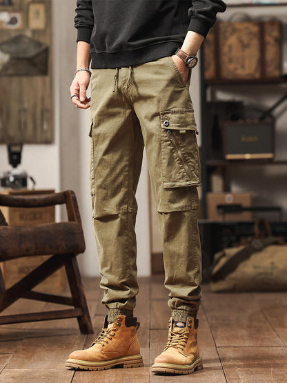 Men's Vintage-Inspired Multi‑Pocket Stretch Cargo Jogger Pants