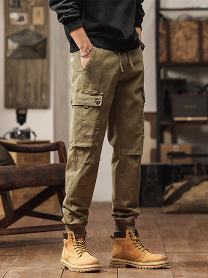 Men's Vintage-Inspired Multi‑Pocket Stretch Cargo Jogger Pants